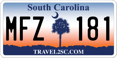 SC license plate MFZ181