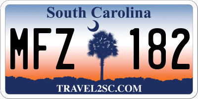 SC license plate MFZ182