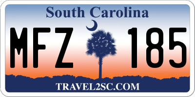 SC license plate MFZ185