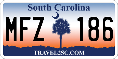SC license plate MFZ186
