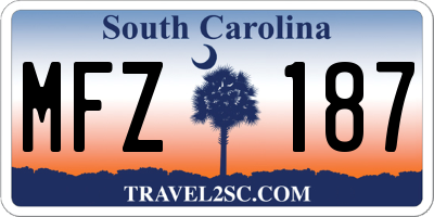 SC license plate MFZ187
