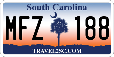 SC license plate MFZ188