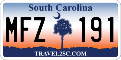 SC license plate MFZ191