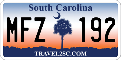 SC license plate MFZ192