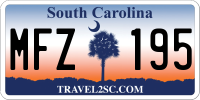 SC license plate MFZ195