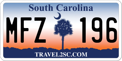 SC license plate MFZ196
