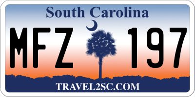 SC license plate MFZ197