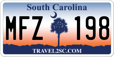 SC license plate MFZ198