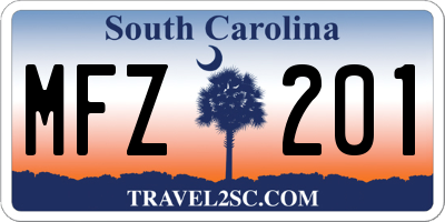 SC license plate MFZ201
