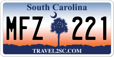 SC license plate MFZ221