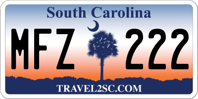 SC license plate MFZ222