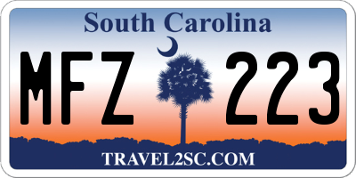 SC license plate MFZ223