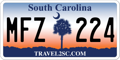 SC license plate MFZ224