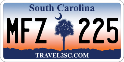 SC license plate MFZ225