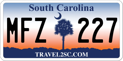 SC license plate MFZ227
