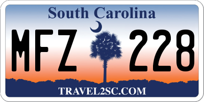 SC license plate MFZ228