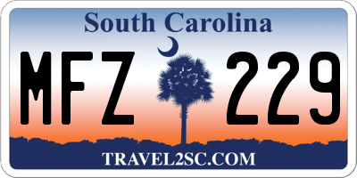 SC license plate MFZ229