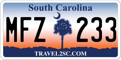 SC license plate MFZ233