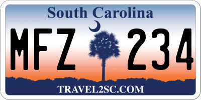 SC license plate MFZ234