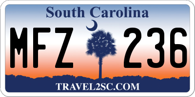 SC license plate MFZ236