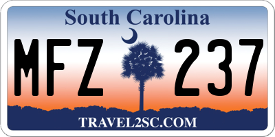 SC license plate MFZ237