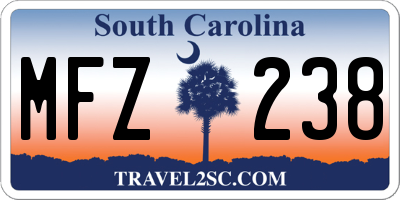 SC license plate MFZ238