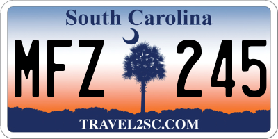SC license plate MFZ245