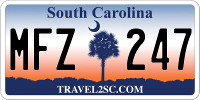 SC license plate MFZ247