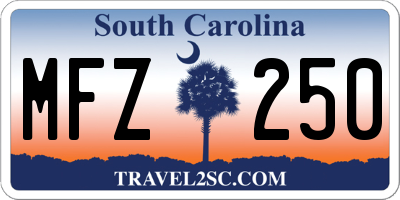 SC license plate MFZ250
