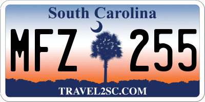 SC license plate MFZ255