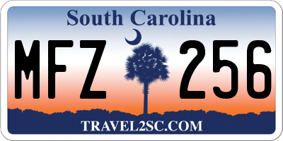 SC license plate MFZ256