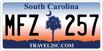 SC license plate MFZ257