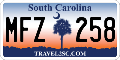 SC license plate MFZ258
