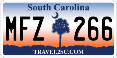 SC license plate MFZ266