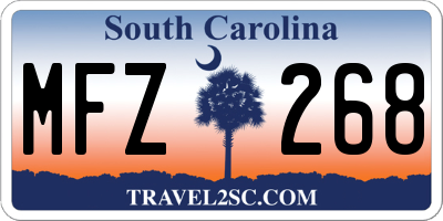 SC license plate MFZ268
