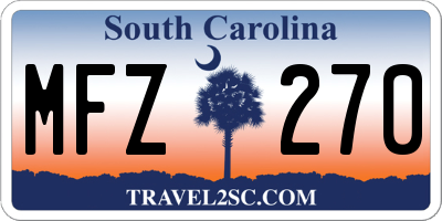 SC license plate MFZ270
