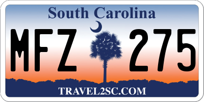 SC license plate MFZ275