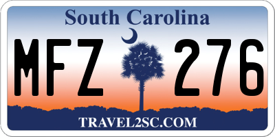 SC license plate MFZ276