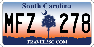 SC license plate MFZ278