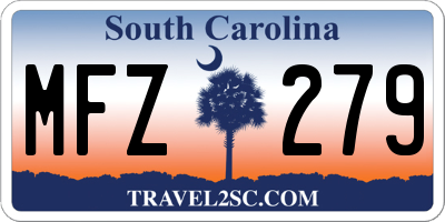 SC license plate MFZ279