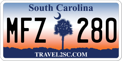 SC license plate MFZ280
