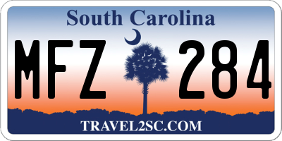 SC license plate MFZ284