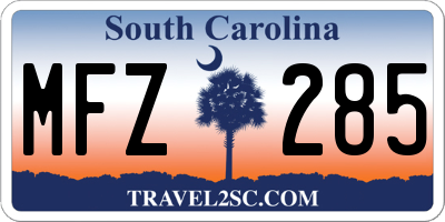 SC license plate MFZ285