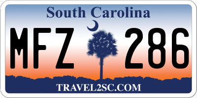 SC license plate MFZ286