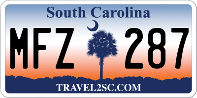 SC license plate MFZ287