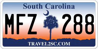 SC license plate MFZ288