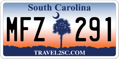 SC license plate MFZ291
