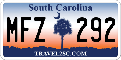 SC license plate MFZ292