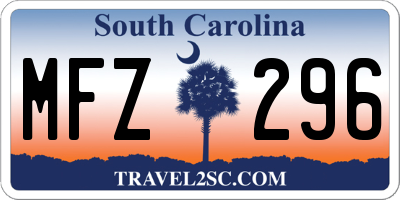 SC license plate MFZ296