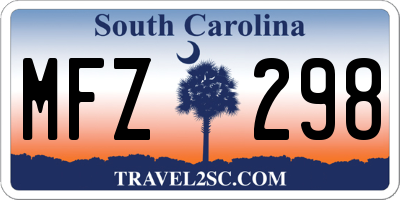 SC license plate MFZ298